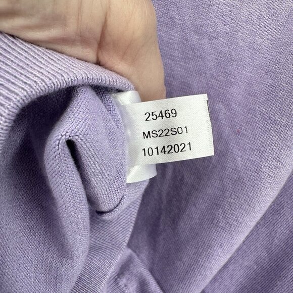 sweater mock neck quarter zip silk blend lightweight lavender XXL - Picture 1 of 8